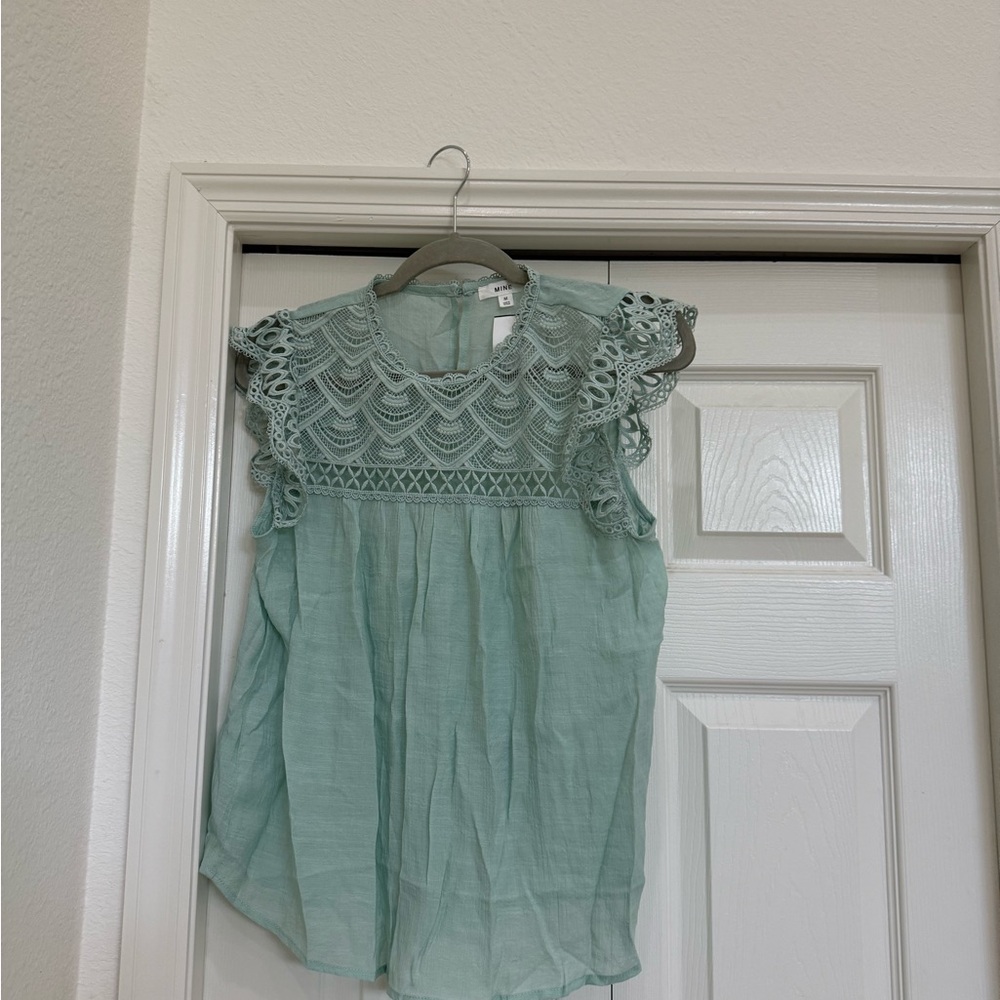 Mint Green Lace Blouse